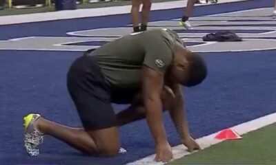 TCU safety Mark Perry at the NFL Scouting Combine. He has signed with the New England Patriots practice squad